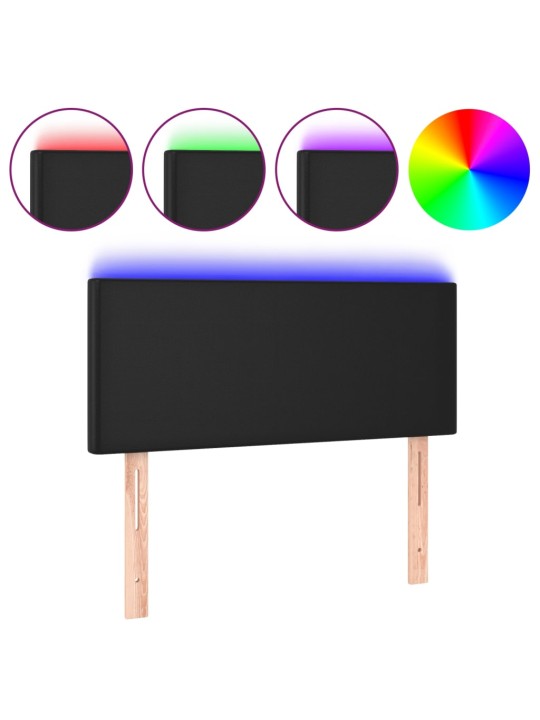 Čelo postele s LED černé 100x5x78/88 cm umělá kůže