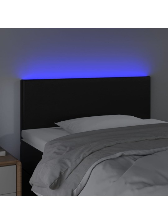 Čelo postele s LED černé 100x5x78/88 cm umělá kůže