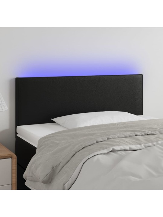 Čelo postele s LED černé 100x5x78/88 cm umělá kůže