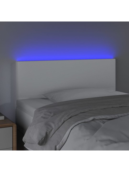 Čelo postele s LED bílé 100x5x78/88 cm umělá kůže