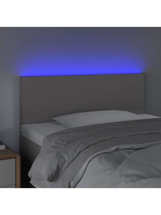 Čelo postele s LED šedé 100x5x78/88 cm umělá kůže