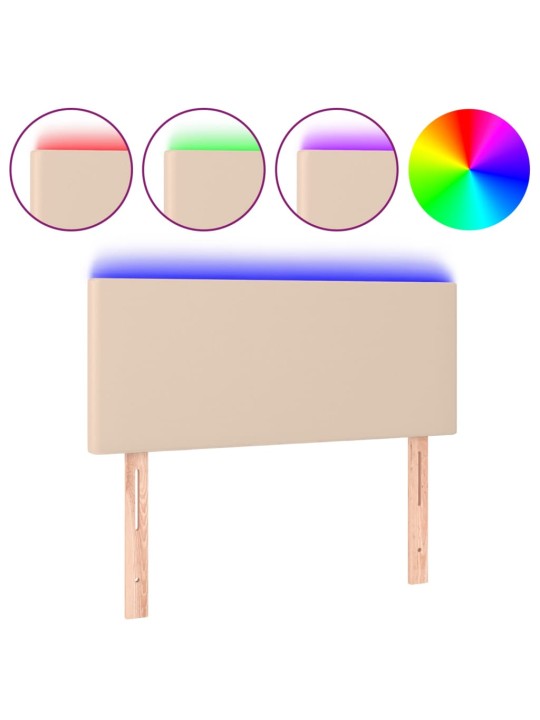Čelo postele s LED cappuccino 100x5x78/88 cm umělá kůže
