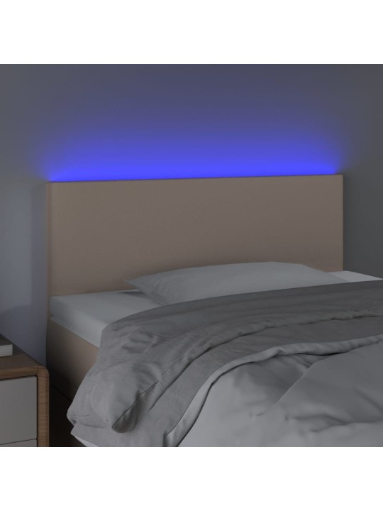 Čelo postele s LED cappuccino 100x5x78/88 cm umělá kůže