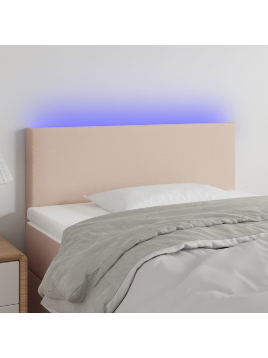 Čelo postele s LED cappuccino 100x5x78/88 cm umělá kůže