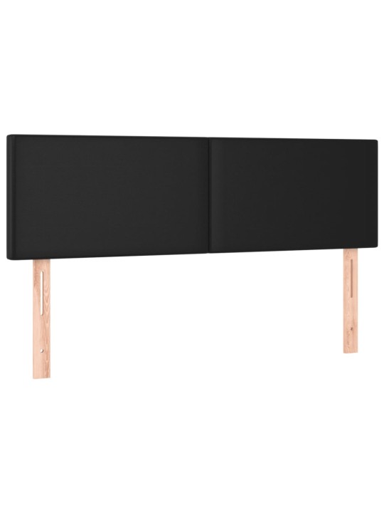 Čelo postele s LED černé 144x5x78/88 cm umělá kůže