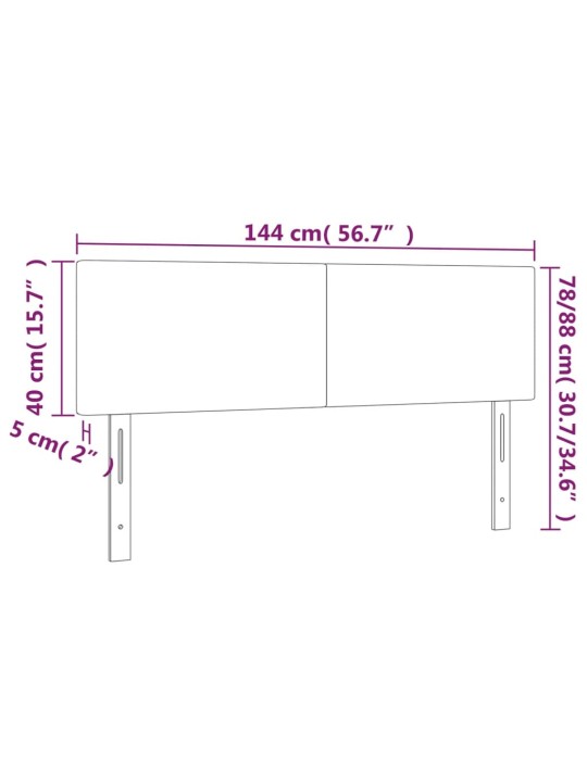 Čelo postele s LED černé 144x5x78/88 cm umělá kůže