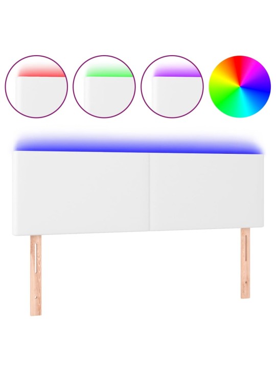 Čelo postele s LED bílé 144x5x78/88 cm umělá kůže