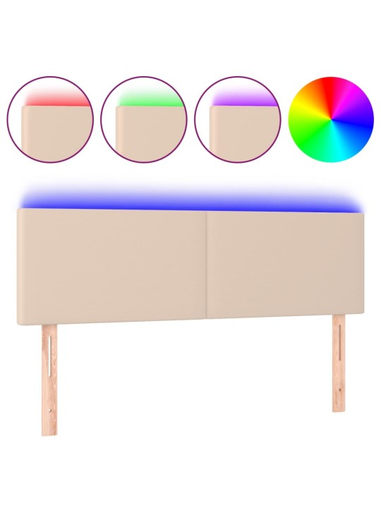 Čelo postele s LED cappuccino 144x5x78/88 cm umělá kůže