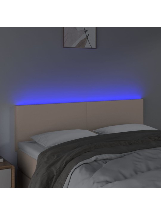Čelo postele s LED cappuccino 144x5x78/88 cm umělá kůže