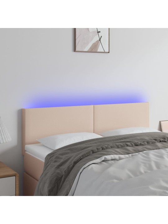 Čelo postele s LED cappuccino 144x5x78/88 cm umělá kůže