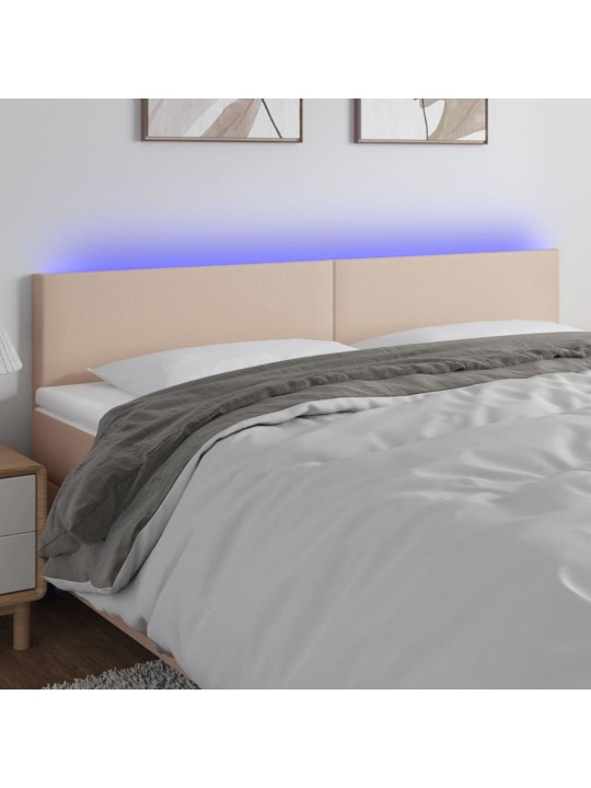 Čelo postele s LED cappuccino 160x5x78/88 cm umělá kůže