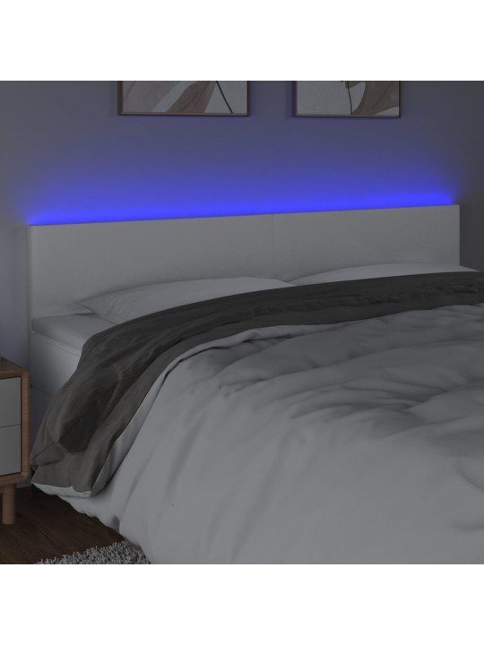 Čelo postele s LED bílé 180x5x78/88 cm umělá kůže