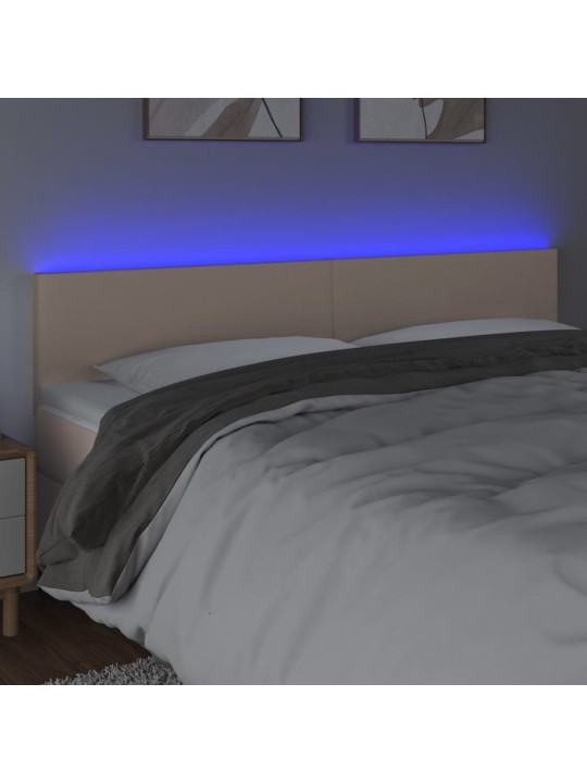 Čelo postele s LED cappuccino 180x5x78/88 cm umělá kůže
