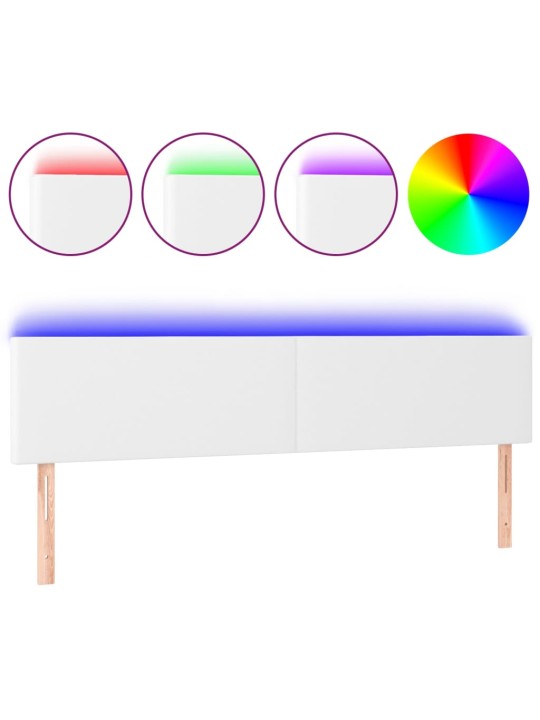 Čelo postele s LED bílé 200x5x78/88 cm umělá kůže