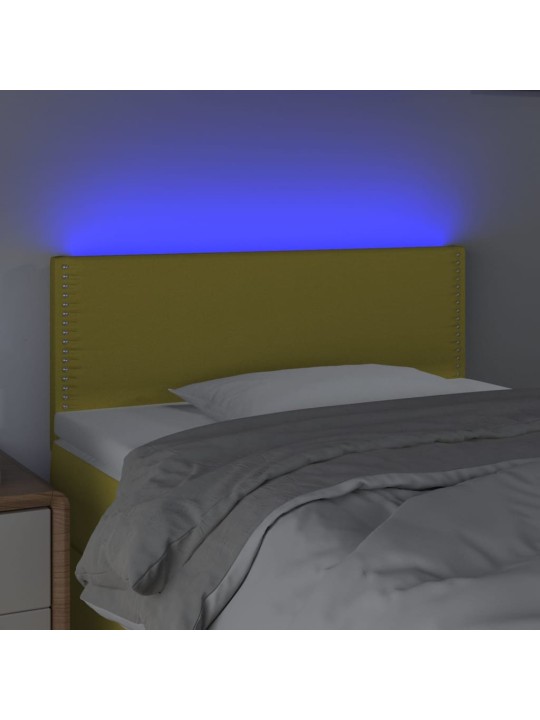 Čelo postele s LED zelené 80 x 5 x 78/88 cm textil
