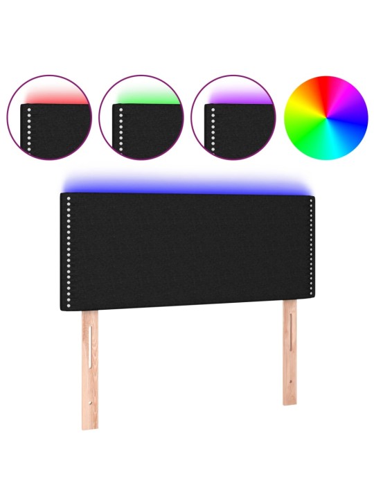 Čelo postele s LED černé 100x5x78/88 cm textil