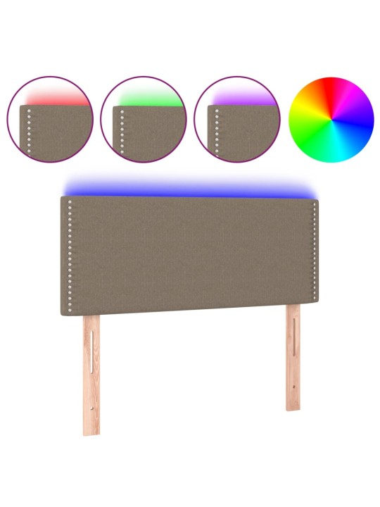 Čelo postele s LED taupe 100x5x78/88 cm textil