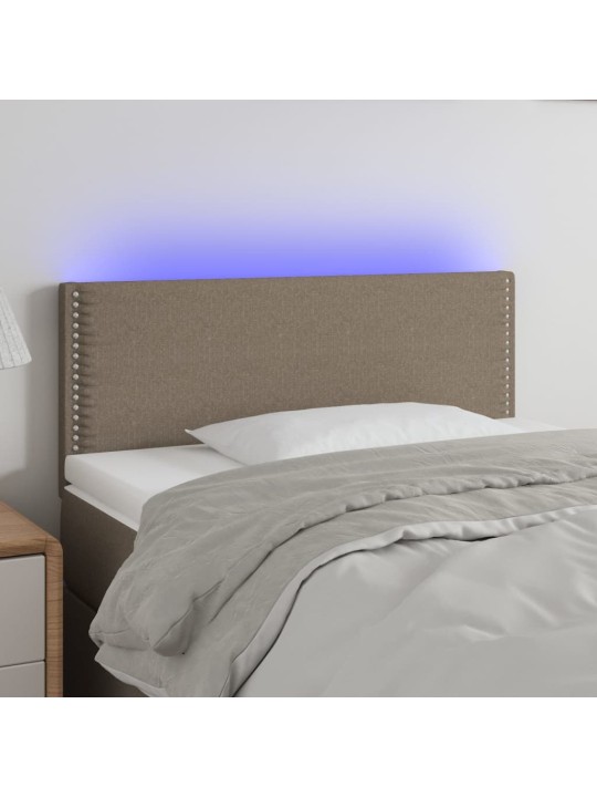 Čelo postele s LED taupe 100x5x78/88 cm textil