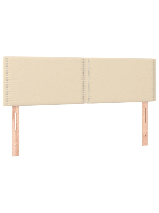 Čelo postele s LED krémové 144x5x78/88 cm textil