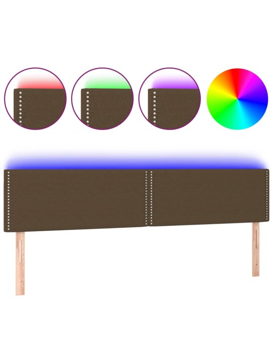 Čelo postele s LED tmavě hnědé 160x5x78/88 cm textil