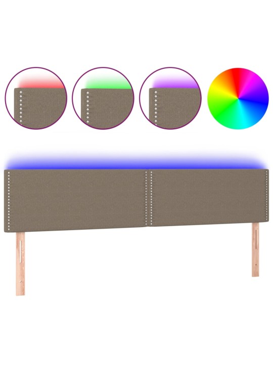 Čelo postele s LED taupe 160x5x78/88 cm textil