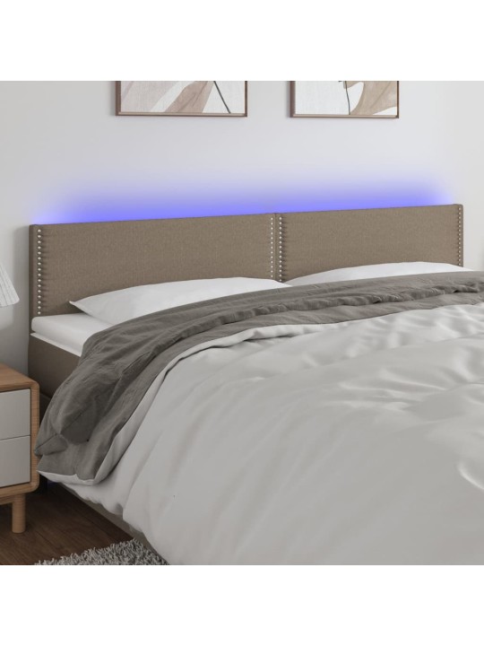 Čelo postele s LED taupe 160x5x78/88 cm textil
