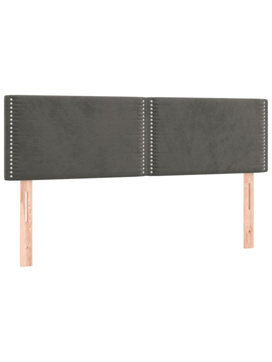 Čelo postele s LED tmavě šedé 144x5x78/88 cm samet
