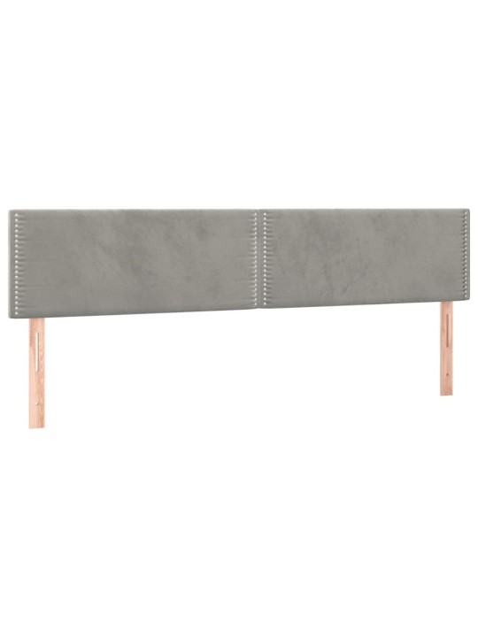 Čelo postele s LED světle šedé 160x5x78/88 cm samet
