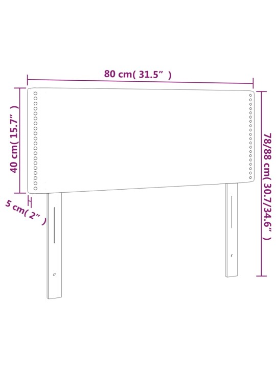 Čelo postele s LED cappuccino 80 x 5 x 78/88 cm umělá kůže