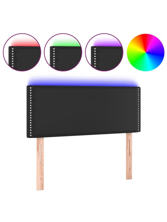 Čelo postele s LED černé 100x5x78/88 cm umělá kůže