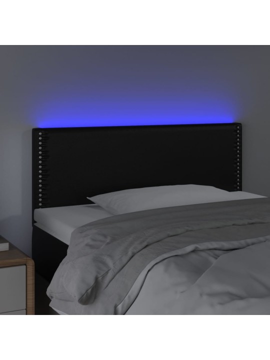 Čelo postele s LED černé 100x5x78/88 cm umělá kůže