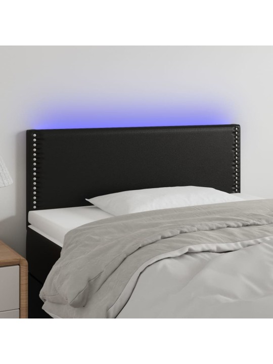 Čelo postele s LED černé 100x5x78/88 cm umělá kůže