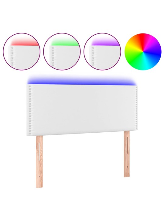 Čelo postele s LED bílé 100x5x78/88 cm umělá kůže