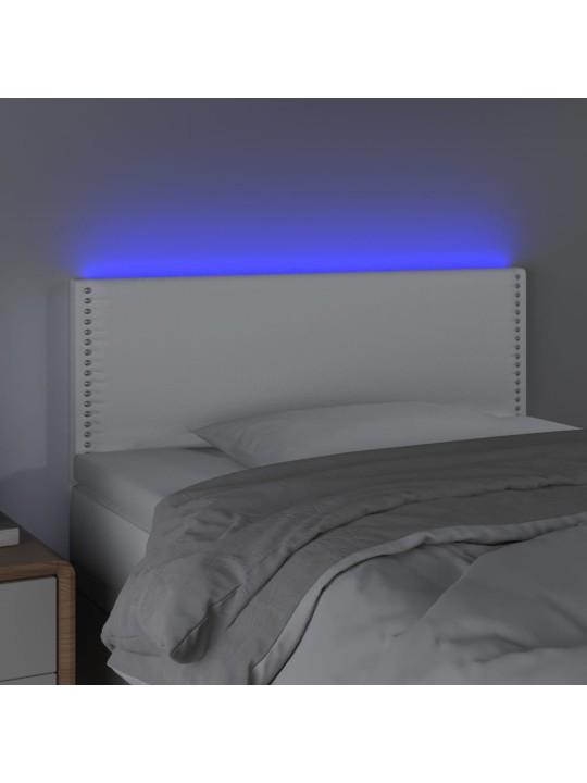 Čelo postele s LED bílé 100x5x78/88 cm umělá kůže