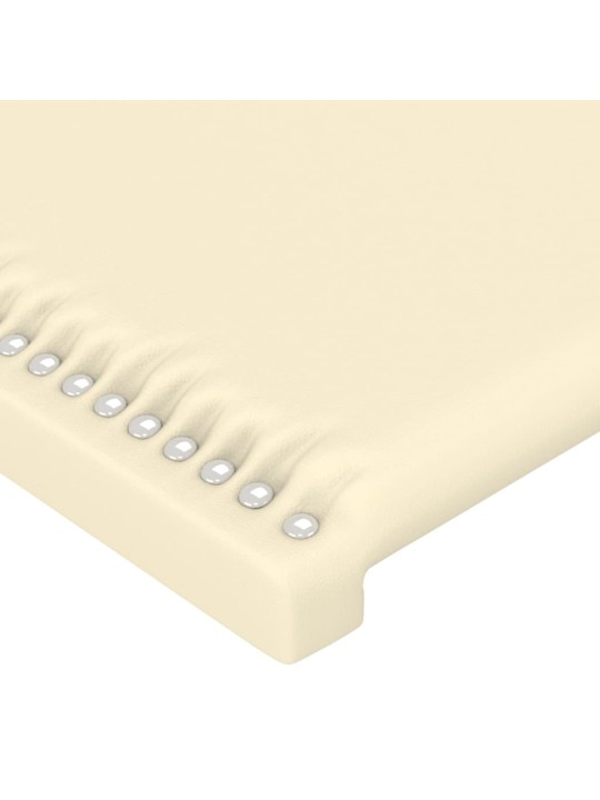 Čelo postele s LED krémové 100x5x78/88 cm umělá kůže