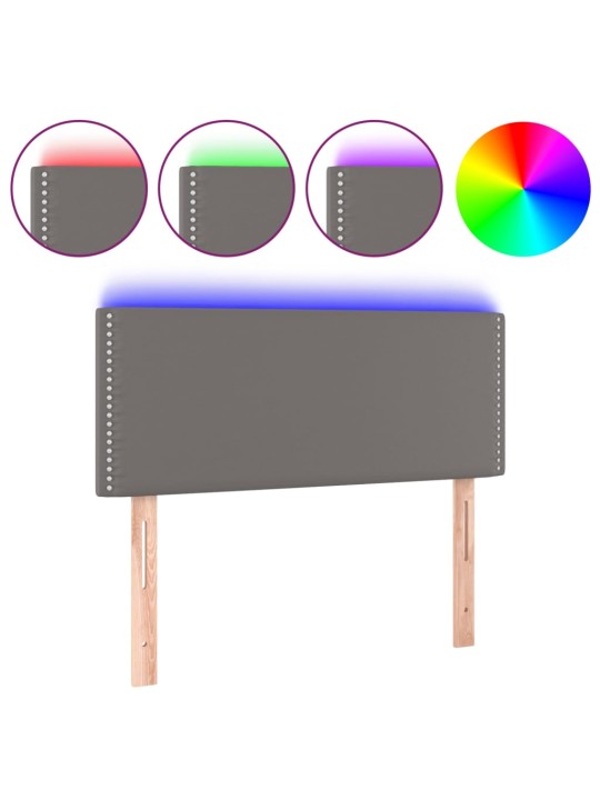 Čelo postele s LED šedé 100x5x78/88 cm umělá kůže