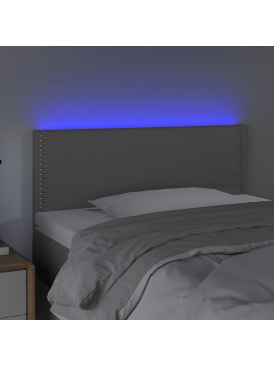 Čelo postele s LED šedé 100x5x78/88 cm umělá kůže