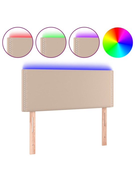 Čelo postele s LED cappuccino 100x5x78/88 cm umělá kůže