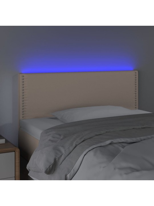 Čelo postele s LED cappuccino 100x5x78/88 cm umělá kůže