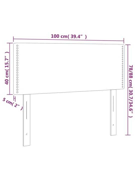 Čelo postele s LED cappuccino 100x5x78/88 cm umělá kůže