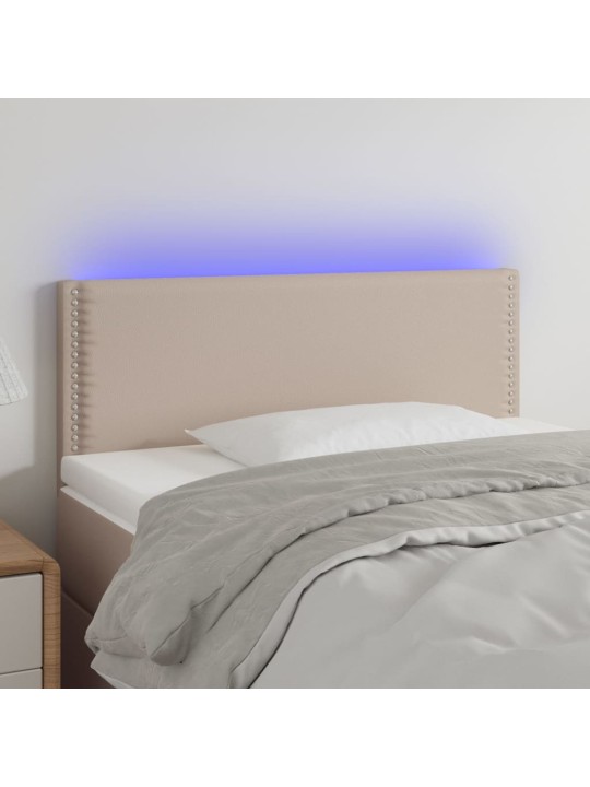 Čelo postele s LED cappuccino 100x5x78/88 cm umělá kůže