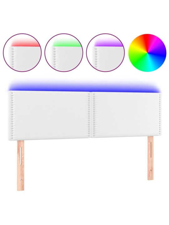 Čelo postele s LED bílé 144x5x78/88 cm umělá kůže