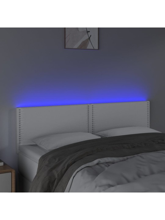 Čelo postele s LED bílé 144x5x78/88 cm umělá kůže