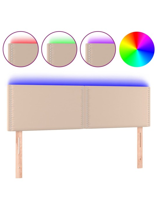 Čelo postele s LED cappuccino 144x5x78/88 cm umělá kůže