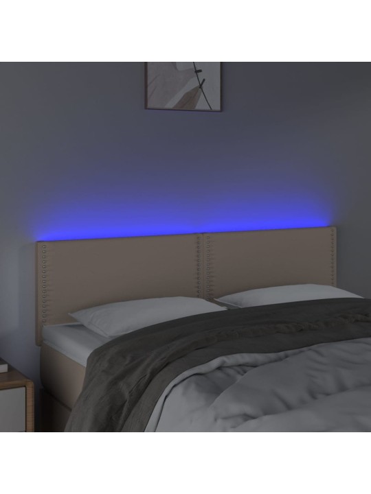 Čelo postele s LED cappuccino 144x5x78/88 cm umělá kůže