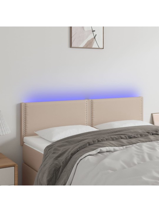 Čelo postele s LED cappuccino 144x5x78/88 cm umělá kůže