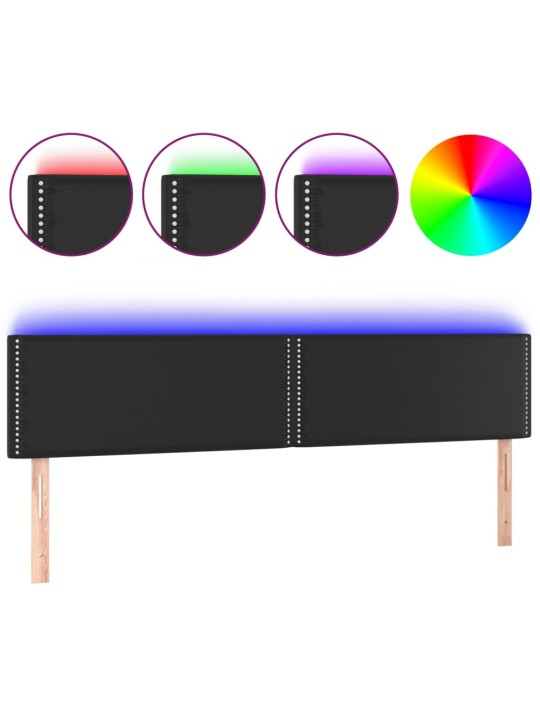 Čelo postele s LED černé 160x5x78/88 cm umělá kůže
