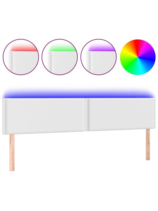 Čelo postele s LED bílé 180x5x78/88 cm umělá kůže