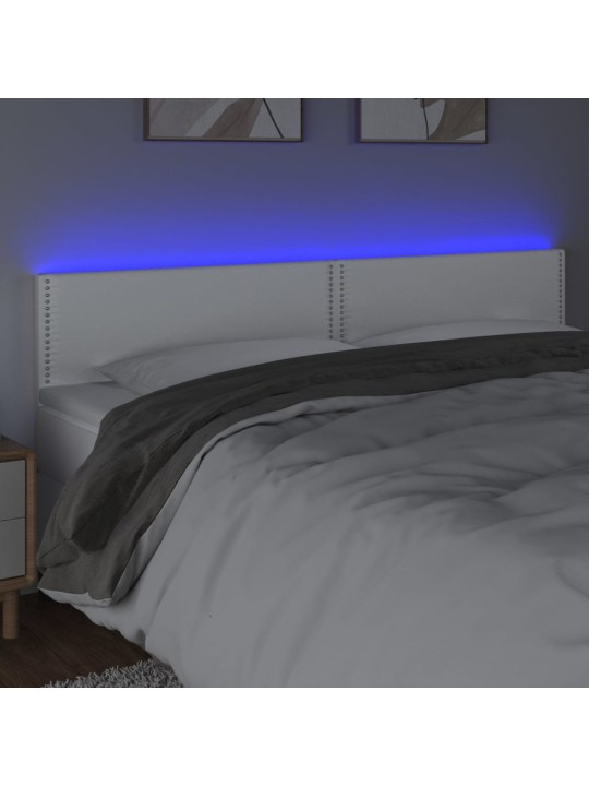 Čelo postele s LED bílé 180x5x78/88 cm umělá kůže