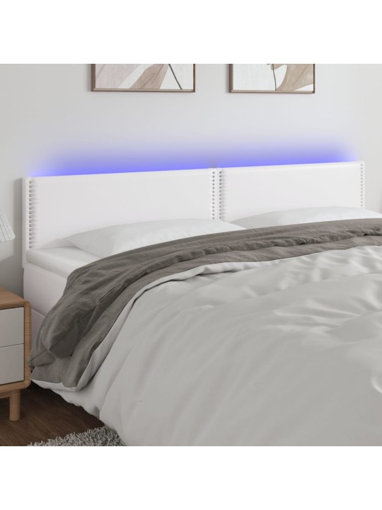Čelo postele s LED bílé 180x5x78/88 cm umělá kůže